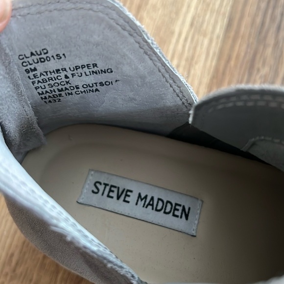 Steve Madden Hidden Wedge Sneaker High Top Claud Grey Suede Womens 9 - Picture 6 of 6